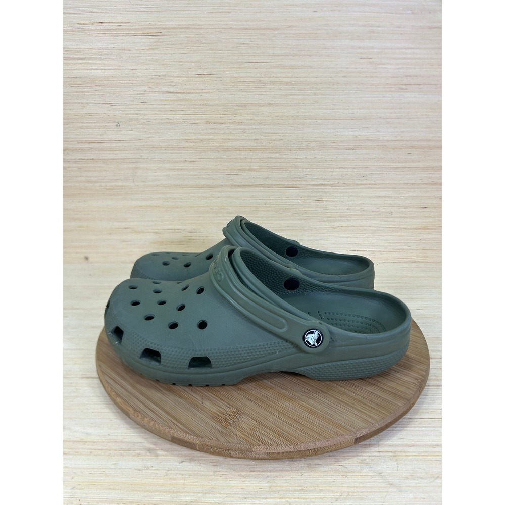Crocs Classic Army Green Slip On Comfort Clogs Shoes Unisex Mens 9 Womens 11